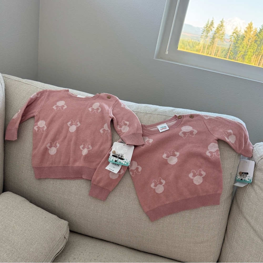 Bundle!! New! Disney Baby Pink Knitwear size 0-3 & 6-9 months